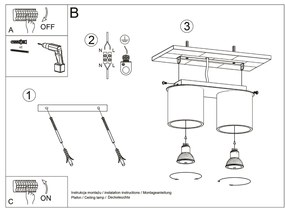 Stropné svietidlo Orbis, 2x čierne kovové tienidlo