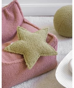 Zelený detský pohovkový vankúš z textílie buklé Star – Wigiwama