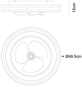 Globo 03651 - LED Stropné svietidlo s ventilátorom GATIAN LED/30W/230V čierna + DO