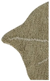 Kaki prateľný ručne tkaný bavlnený detský koberec 75x100 cm Mini Monstera Olive – Lorena Canals
