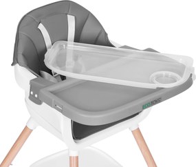 ECOTOYS Detská 2v1 jedálenská stolička ECOTOYS, sivá