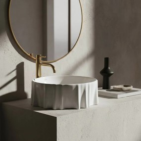 Rea Anastazja, umývadlo na dosku 390x390x135 mm, biela lesklá, REA-U0639