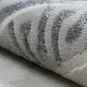 Dywany Łuszczów, Kusový koberec Allure 1960 white/grey kruh, 200x200 (priemer) kruh, šedá, kancelária