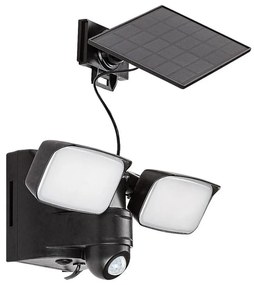 Rabalux 77091 - LED solárne nástenné svietidlo LESZNO 2xLED/5W/3,7V IP54 čierne