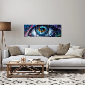 Obraz - Maľba oka (s hodinami) (90x30 cm)