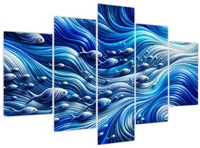 Obraz – Ryby vo vlnách (150x105 cm)