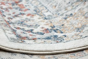 Koberec DISTIN 0834A tmavomodrá / modrá / žltá - ornament, vintage, strapce