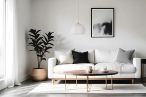 Závesné svietidlo Riffle 5, 1x biele sklenené tienidlo, g