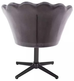 LuxuryForm DESIGN Kreslo FREY VELUR na čiernom kríži - tmavo šedé