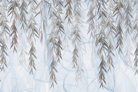 Obraz - Vŕbové vetvičky v modrom pozadí (90x60 cm)