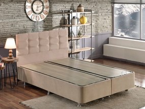 Elegantná manželská posteľ Ela Double s úložným priestorom - béžová 180 x 200 cm