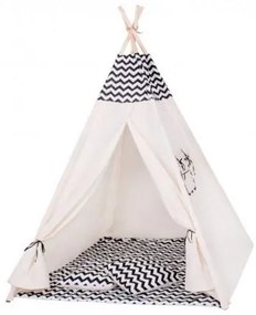 Bestent Detský stan Teepee s vankúšmi Cik Cak čierny