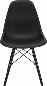 Dekorstudio Dizajnová jedálenská stolička v škandinávskom štýle - čierna s čiernymi nohami