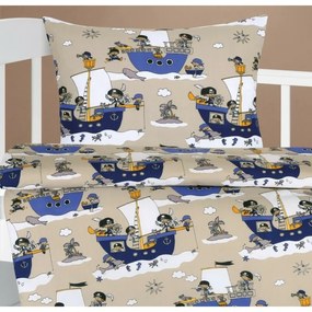 Bellatex Bavlnené obliečky do postieľky AgataSailor blue 90 x 135 cm, 45 x 60 cm