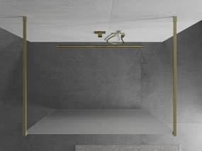 Mexen Kioto, sprchová zástena Walk-In 100 x 200 cm, 8mm sklo námraza, zlatý matný profil, 800-100-002-55-30