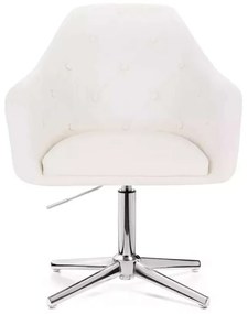 LuxuryForm DESIGN Kreslo ANDORA na striebornom kríži - biele