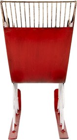 Červeno-zlaté kovové sane Christmas Sleigh - 37*16*31 cm