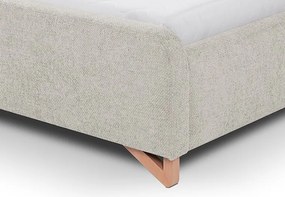 Posteľ Flamingo 180x200 cm, šedo-béžová štruktúrovaná tkanina