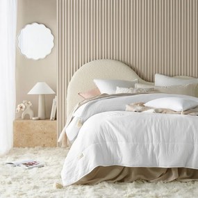 Biely prehoz na posteľ Noemi so strapcami 170 x 210 cm