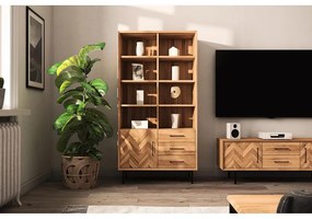 Knižnica z dubového dreva v prírodnej farbe 97x176 cm Abies - The Beds