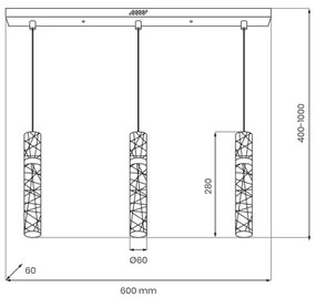 LED luster na lanku LAGOS LED/24W/230V zlatý