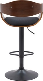Barová stolička Kingston B - látka, čierny rám - orech/čierna