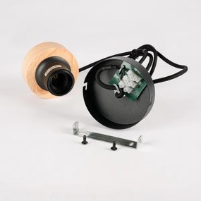 Brilagi - Závesné svietidlo na lanku BASKLITE 1xE27/15W/230V drevo/čierna