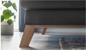 Tmavosivá trojmiestna pohovka s leňoškou Bobochic Paris Seattle, ľavý roh