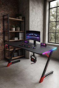 Herný stôl s podsvietením BG01 čierny 140 cm