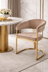 JEDÁLENSKÁ STOLIČKA ALAIN BÉŽOVÁ + ZLATÁ