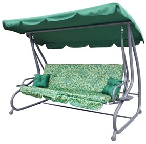 RAMIZ Záhradná hojdačka Seat Textylina 2x1 - zelená, vzorovaná