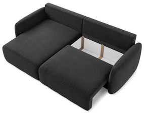 Čierna rozkladacia/s úložným priestorom rohová pohovka (ľavý roh) Kalena – Makamii