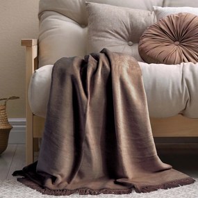 BAVLNENÁ DEKA COTTON CLOUD 150X200 CM ČOKOLÁDOVÁ