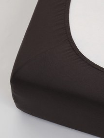 Jersey plachta s elastanom Deluxe 90 × 200 cm – tmavo hnedé