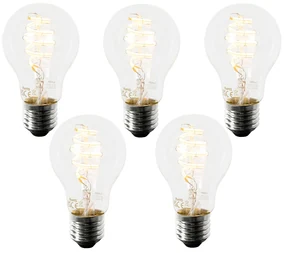 Sada 5 inteligentných LED žiaroviek E27 A60 4,9 W 380 lm 2700 K
