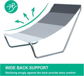 Skladacie plážové ležadlo SAND, sivé pruhy