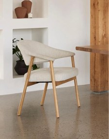 Čalúnené kreslo Elk, dubové nohy v škandinávskom štýle (56160000)