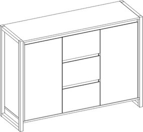 Komoda so zásuvkami Denver, dub artisan/antracit