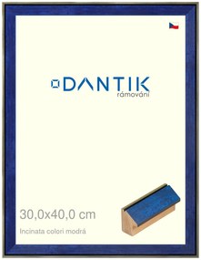 DANTIK rám na obraz 30x40 | INCLINATA colori modrá (Plexi Čiré)