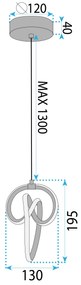 Toolight Toolight, LED závesné svietidlo, 11W, 3000K, LHJ092-1CP, zlatá lesklá, OSW-60041