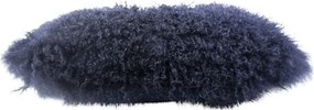 Vankúš modrá ovčej kože kučeravý dlhý chlp Navy Curly - 50 * 30 * 10cm
