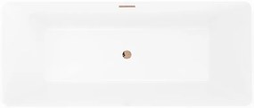 Mexen Tava, voľne stojaca ryhovaná vaňa 170 x 75 cm, biela lesklá, ružové zlato prepad, 52851707500-60