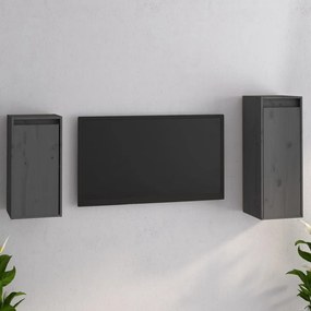 TV skrinky 2 ks sivé masívna borovica