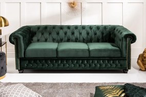 Pohovka Chesterfield zamat zelená