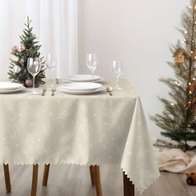 Goldea vianočný hranatý teflónový obrus - zimné vetvičky na latte 80 x 80 cm