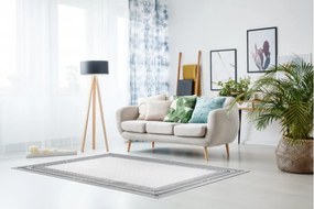 Koberec AKRYL VALS 0A038A C53 48 Grécky ramka slonia kosť / sivý