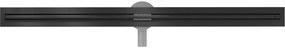 MEXEN Flat nerezový sprchový žľab s rotačným 360° sifónom 150 cm, vzor SLIM, čierna matná, 1741150