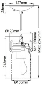 Elstead KL-BRINLEY-MP-OZ - Luster na lanku BRINLEY 1xE27/60W/230V antracit
