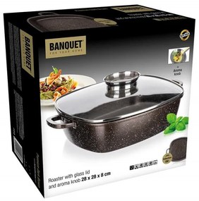 Banquet Pekáč s nepriľnavým povrchom PREMIUM Dark Brown 28 x 28 x 8 cm
