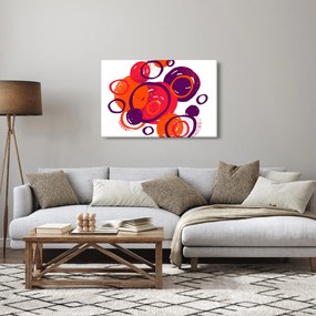 Obraz - Motív s kruhmi v teplých farbách (90x60 cm)